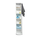 Rotating Bathroom Storage Cabinet with Full-Length Mirror, 360-Degree Swivel
