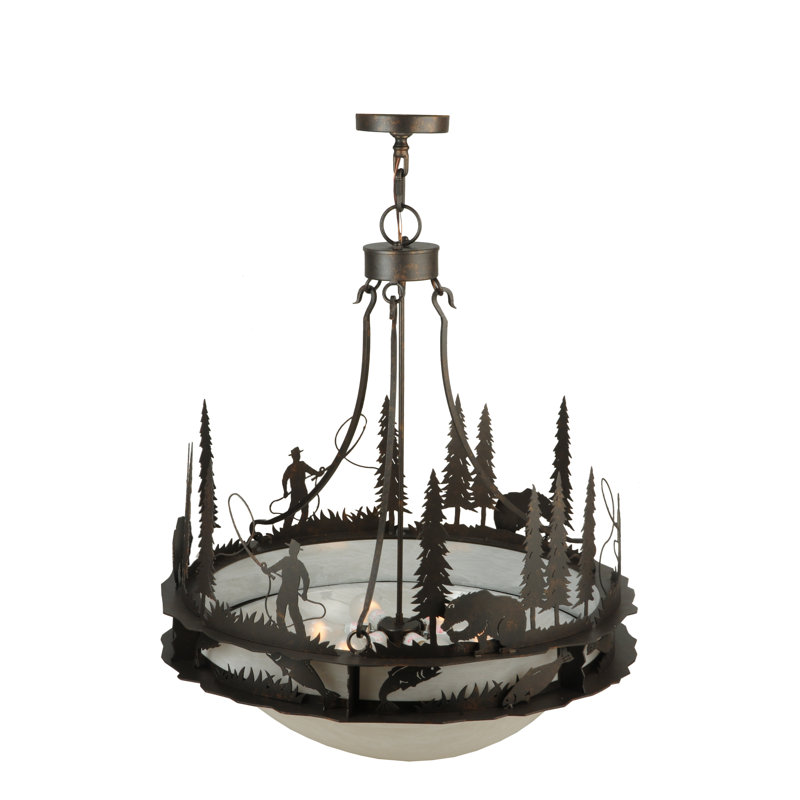 Luminaire suspendu inversé avec grizzly 32 po Fisherman