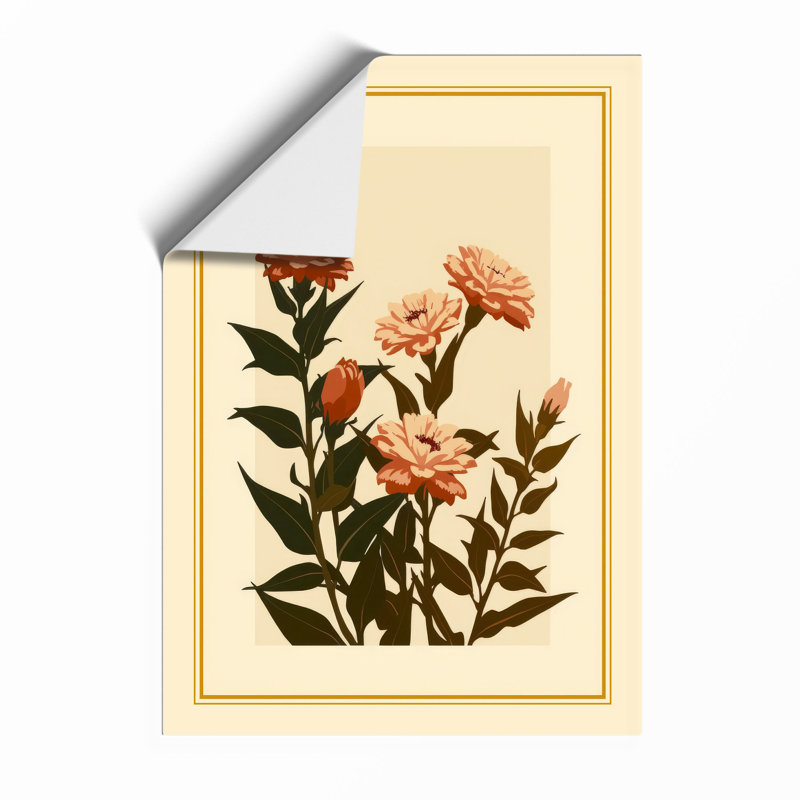 Carnation Study Botanical - Framed Print, A4 - 29.7 x 21.0 cm, Unframed