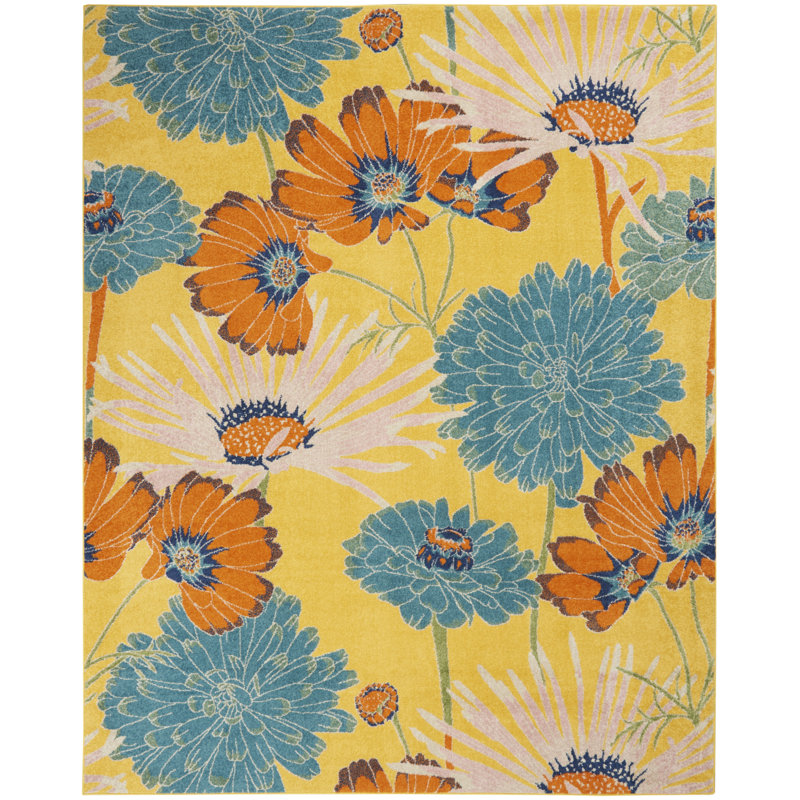 Abruscato Floral Indoor Rug, Rectangle 9' x 12'