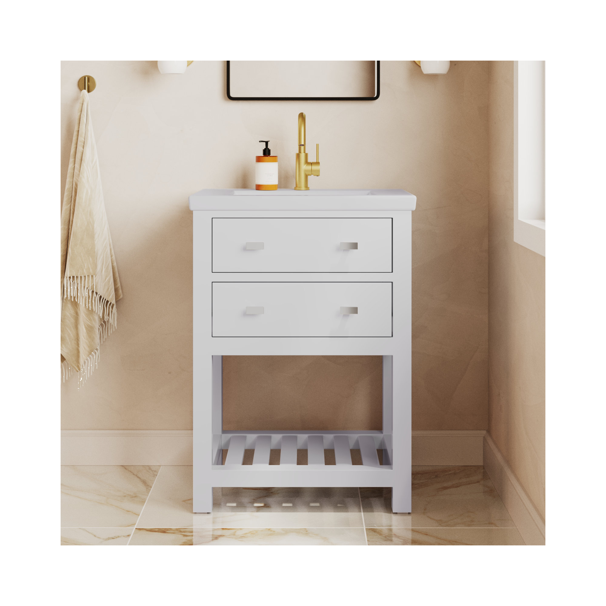 Caitlyn 24'' Single Bathroom Vanity, White