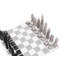 Stainless Steel CHICAGO Chess Set with Marble Hatch Board