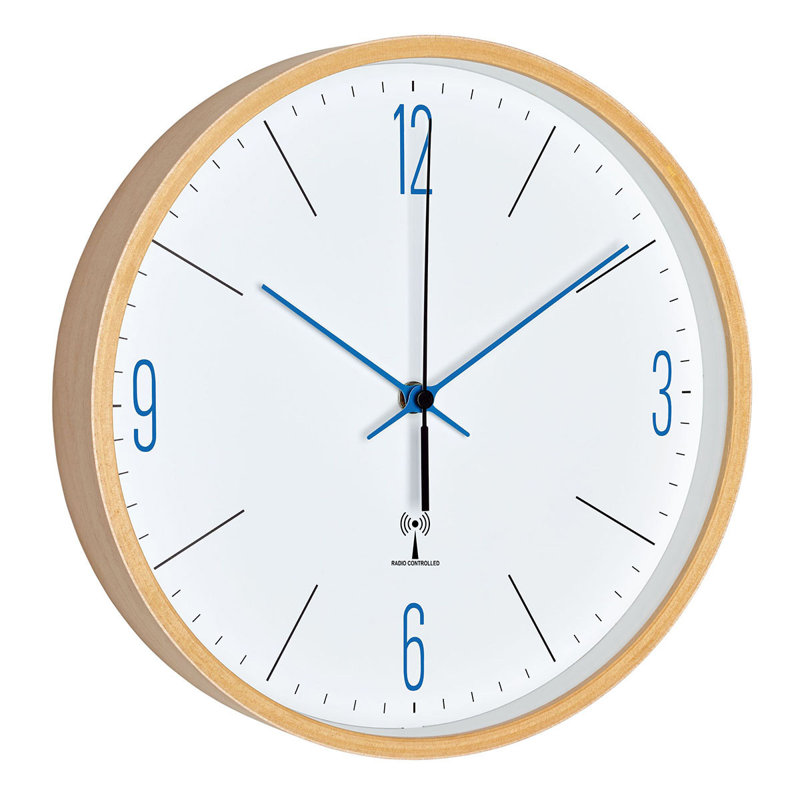 Exel Solid Wood Wall Clock, Blue