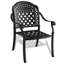 Chaise de patio de 4 coussins rouges en aluminium moulé, motifs magnifiquement pétales, finition haute température, sièges confortables avec design ergonomique, option de rangement empilable, toutes saisons