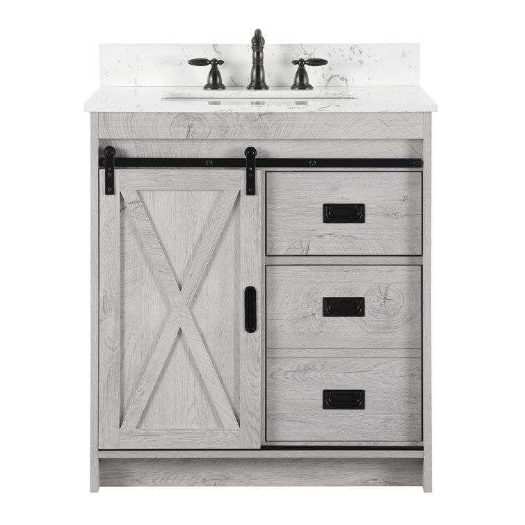 Jillian 30'' Single Bathroom Vanity with Engineered Stone Top