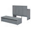 Lit escamotable double avec port USB et grand tiroir, gris-120940429