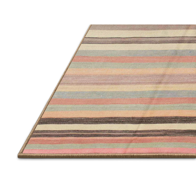 Tapis de zone crème/brun contemporain, Rectangle 5 pi x 7 pi