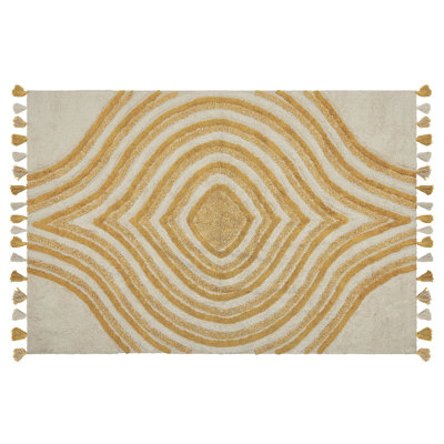 Forgan Geometric Cotton Hand Woven 140cm X 200cm Area Rug