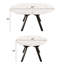 Table de salle à manger moderne extensible pour 4 à 6 personnes avec plateau en panneau de fibres à densité moyenne et pieds en métal
