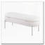 Banc de rangement contemporain avec métal chromé et similicuir blanc-1513808390