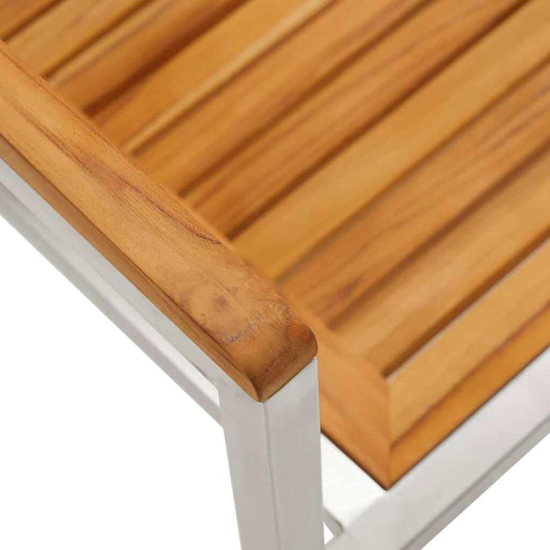 6 - Person Solid Wood Patio Dining Set Rectangular Table, 75cm H x 200cm W x 90cm D