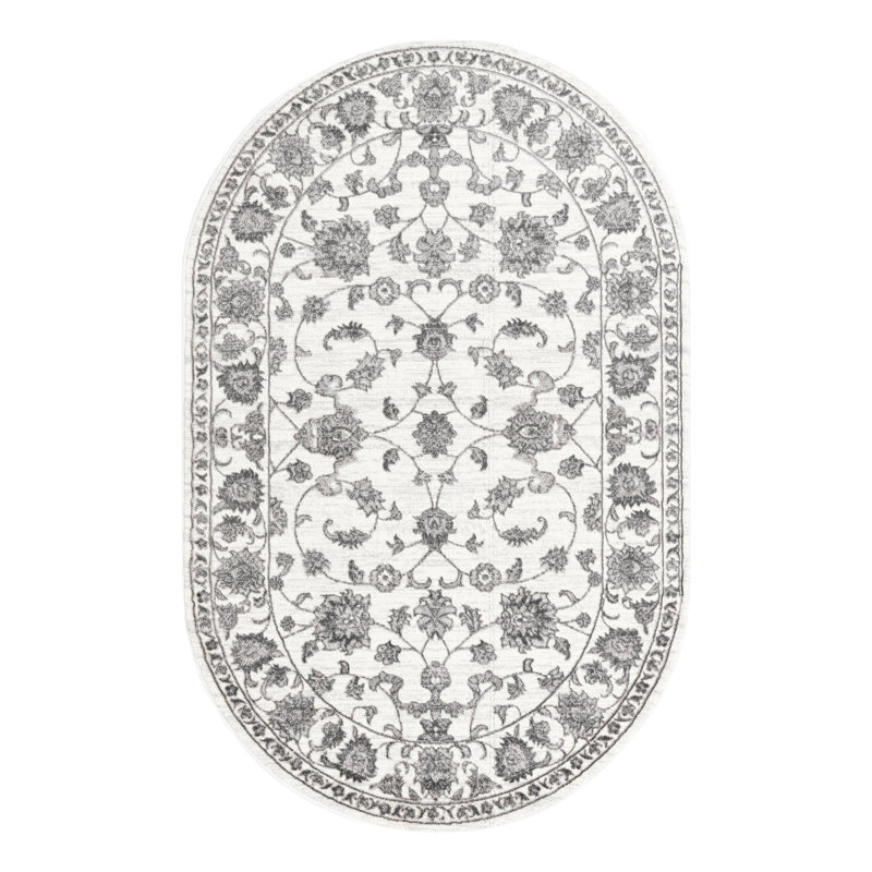 Musselman Rug, Oval 5'3" x 8', Gray