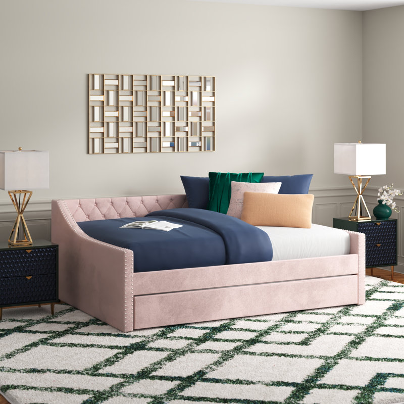 Kylah Upholstered Daybed, Full, Pink