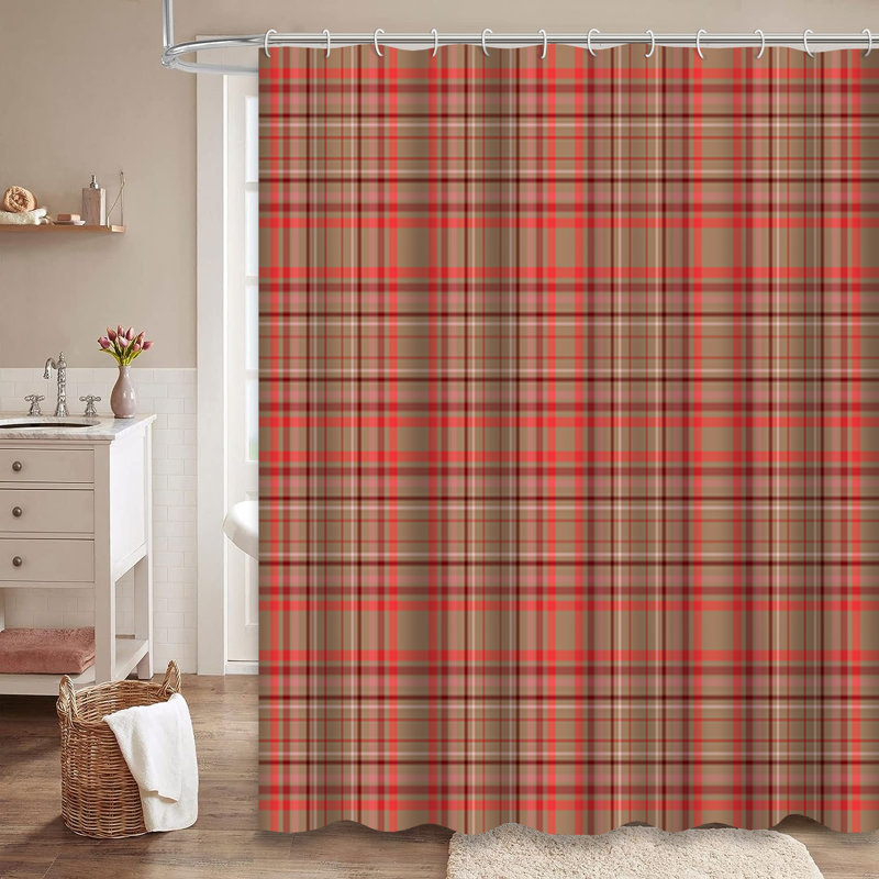 Rideau de douche Tartan, L 72 po x l 78 po