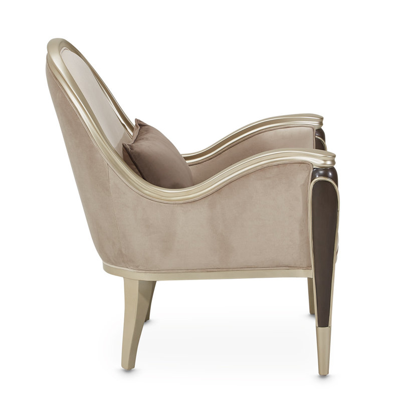 Villa Cherie 31'' Wide Armchair, Porcini Velvet
