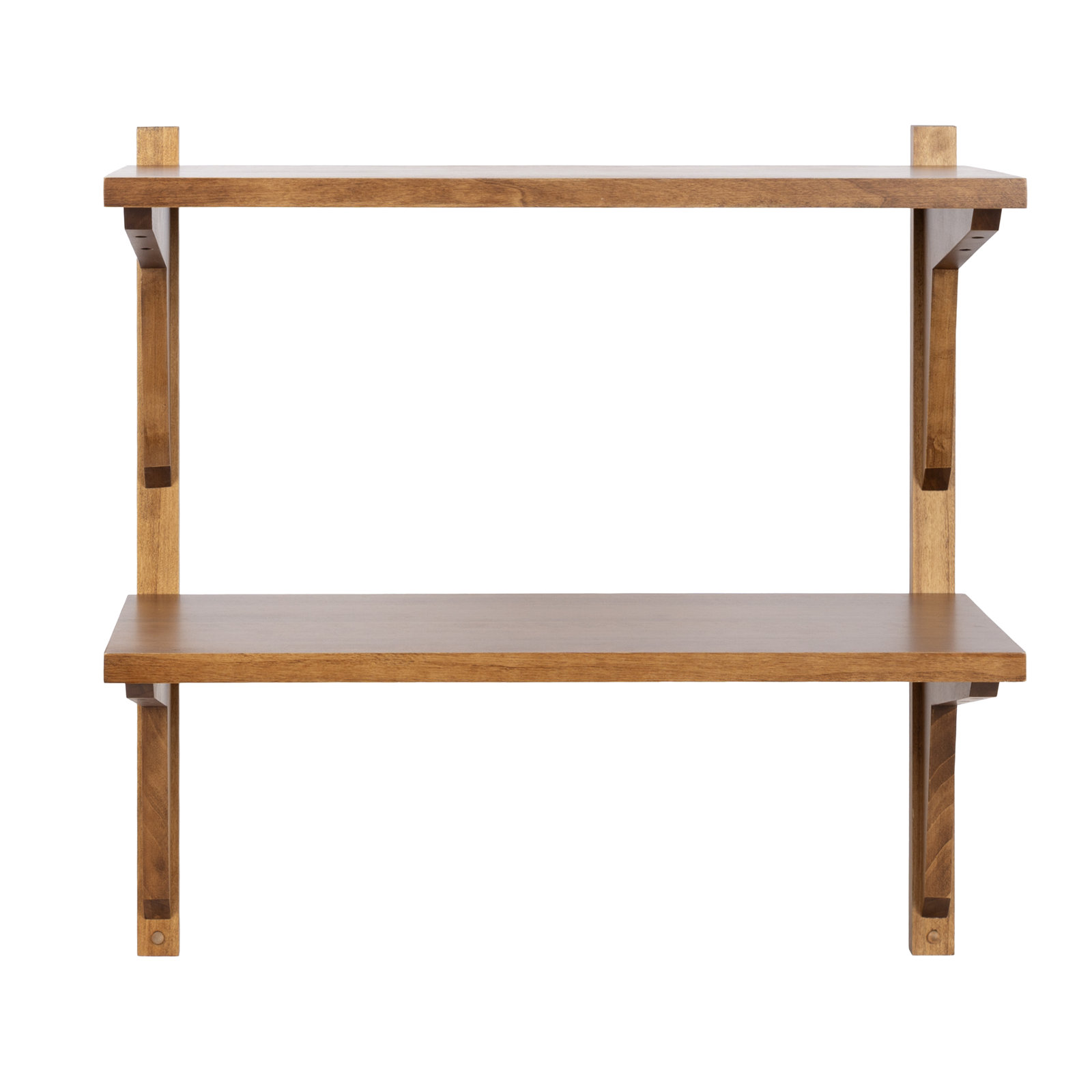 Carmouche Tiered Solid Wood Wall Shelf, Medium Wood