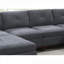 Grand fauteuil de chambre 37 po sans accoudoirs modulaire contemporain en chenille gris classique pour le salon