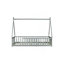 Lit simple en forme de tente, lit tipi avec garde-corps, lattes, gris-416842378
