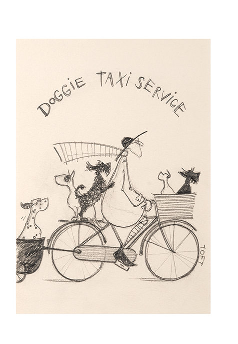 'Doggie Taxi Service' by Sam Toft Drawing Print