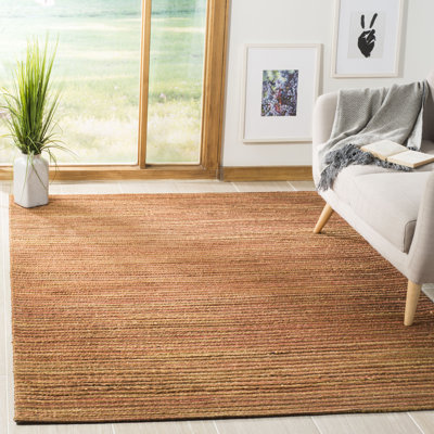 Doleman Hand Woven Hemp/Cotton Rug in Rust