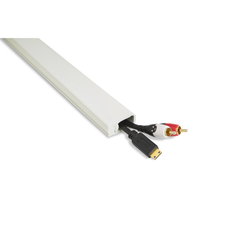 8 ft White Flexible Cable Raceway with Adhesive Tape