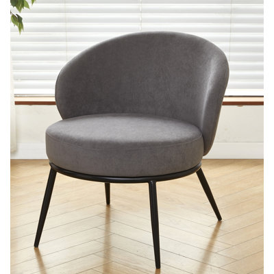 Velvet upholstery metal leg accent chair by Mercer41