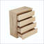 Commode 4 tiroirs sans poignée - Finition naturelle-309764848