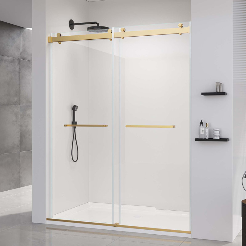 Porte en verre trempé épais pour salle de bain