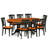9 Piece Dining Set Includes an Oval Dining Room Table with Butterfly Leaf and 8 Kitchen Chairs, Black & Cherry-1019236905-1019236907