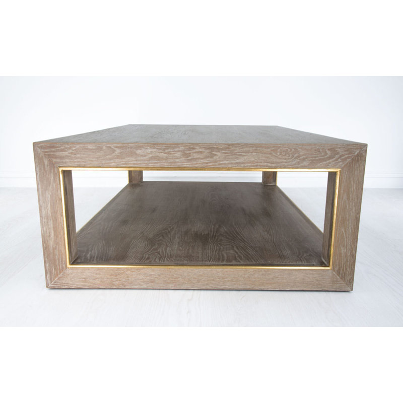Odette Solid Wood Coffee Table, Natural Oak
