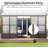 12X14ft All Season Sunroom, Outdoor Permanent Wall Mounted Solarium With Detachable Polycarbonate Windows, Aluminum Lean To Gazebo Sun Room With 2 Lockable Sliding Doors For Garden Patio Deck-123203403-123203401