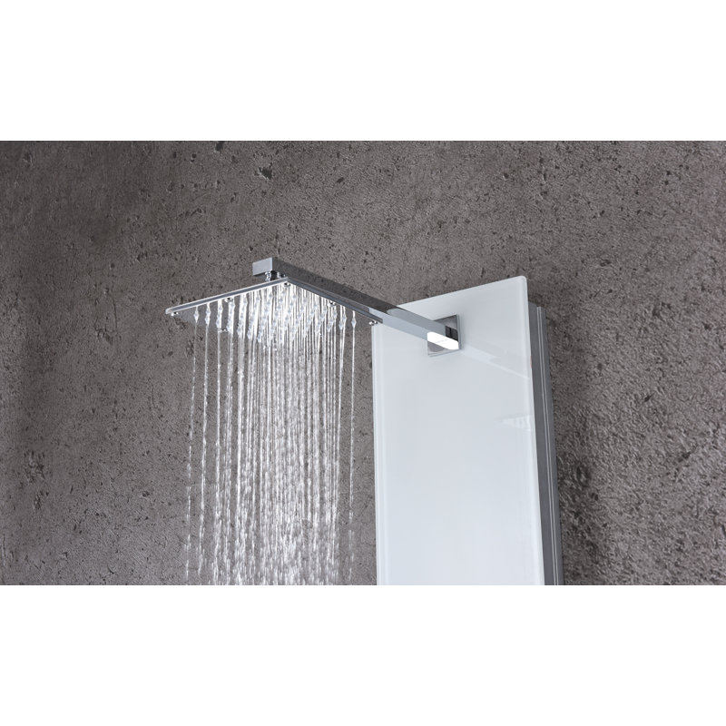 Rhaus 60'' White Tempered Glass Shower Panel with Jets