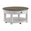 Table basse ronde avec tiroir et roulettes