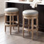 Tabouret de comptoir pivotant de 26 à 30 po de hauteur avec structure en bois massif-1705318297-1705318302