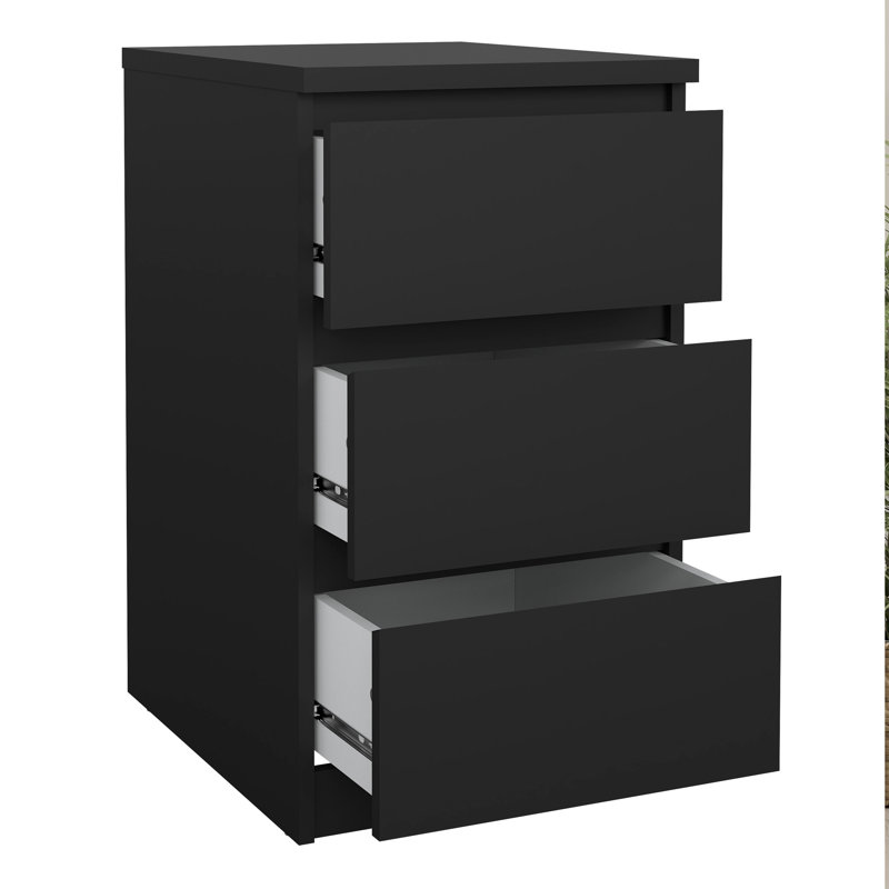 Caton Manufactured Wood Bedside Table, Matte Black