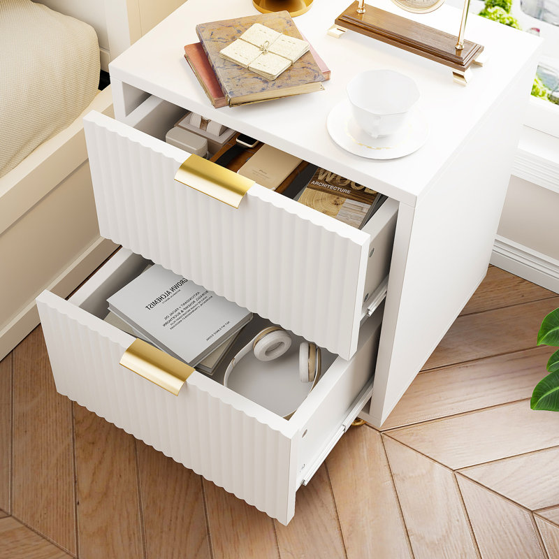 49cm W Manufactured Wood Bedside Table