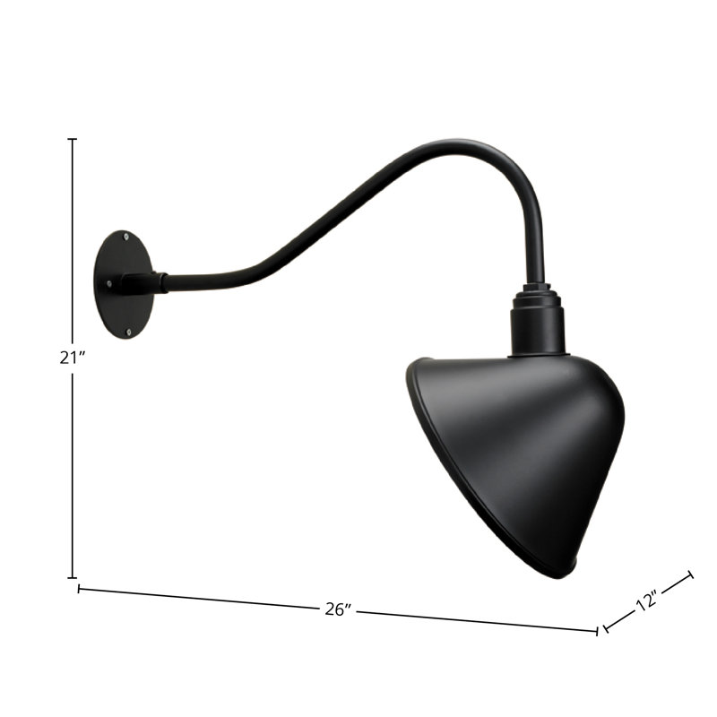 Applique murale d'extérieur 1 lumière Down, H 21 po x l 26 po x P 12 po
