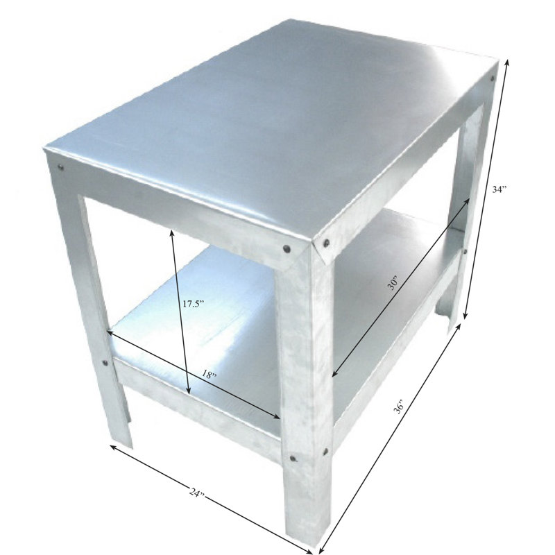 Poly-Tex Heavy Duty 2 Shelf Multi-Use 36" W x 24" D x 23" H  Steel Workbench