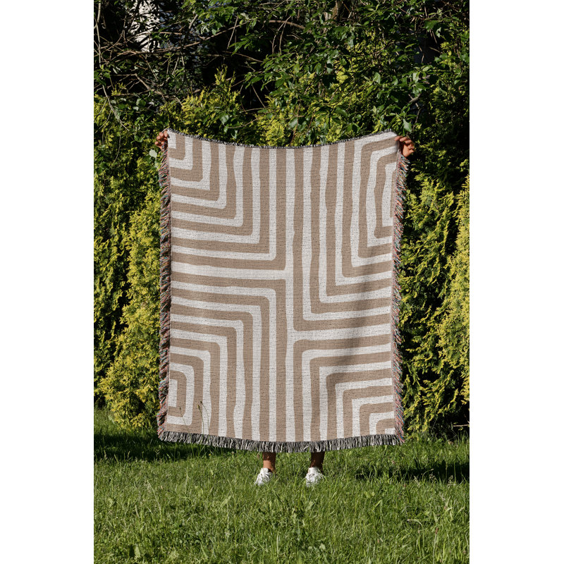 Jeté en coton Waren, Beige, 60 x 60