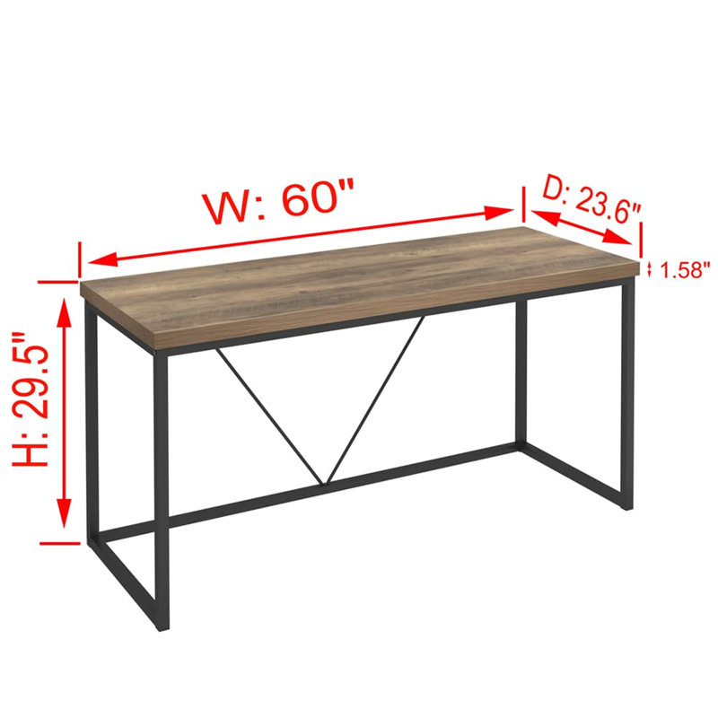 Bureau d'écriture Cianciulli, Chêne, H 29,49 po x l 60 po x P 23,58 po