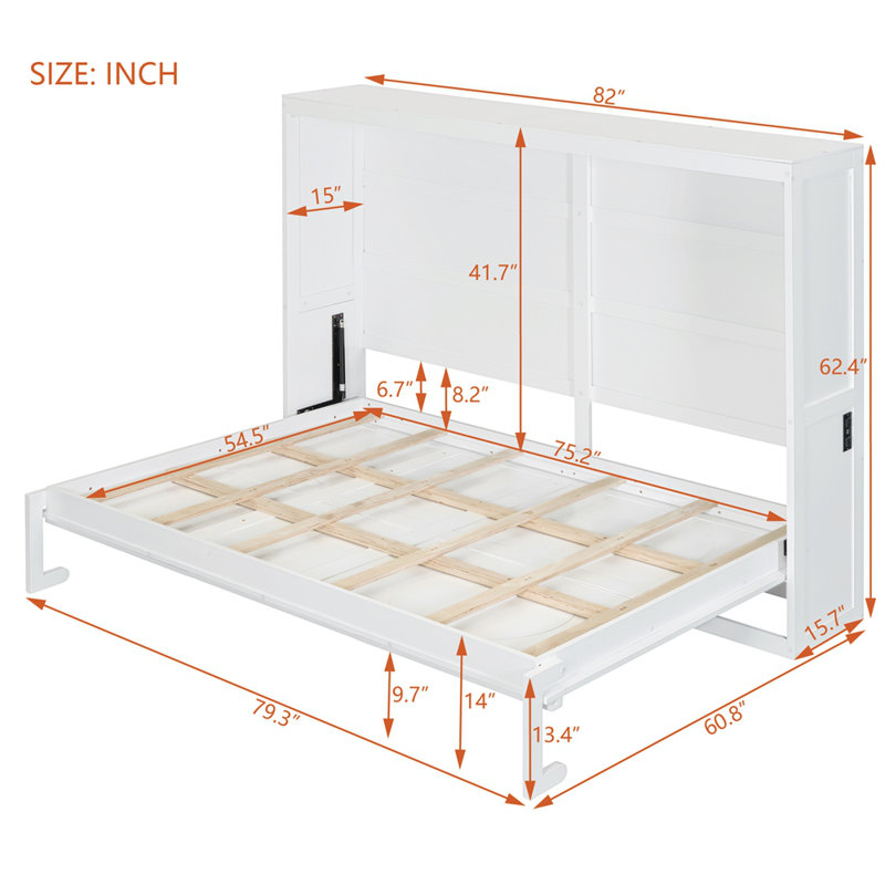 Murphy Bed Wall Bed, Full, White
