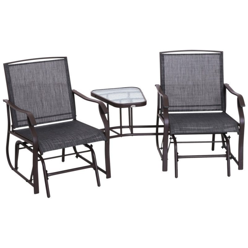Fauteuils coulissants d'extérieur avec table basse