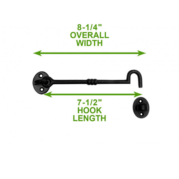Black Wrought Iron Cabin Hook Eye Bolt 4.5 Swivel Style Renovators Supply