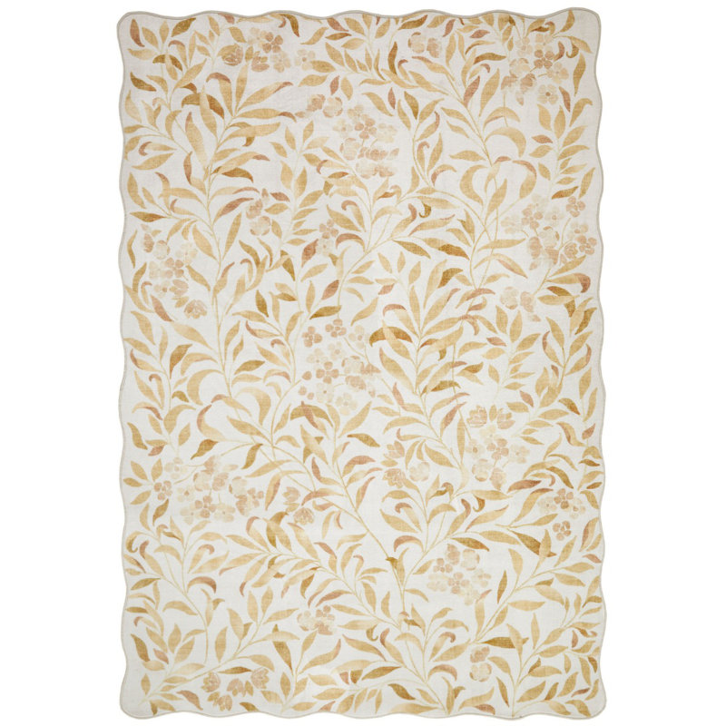 Ivory Modern Soft Washable Rug, Stain Resistant Area Rug For Bedroom, & Dining Room, Rectangle 160 x 230 cm