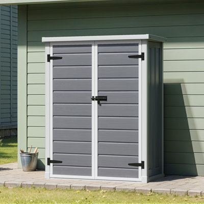 Remise de rangement d'extérieur en résine 49 pi³ avec 2 tablettes réglables Edrosie Inc