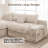 118" Boneless Sectional Couch, Oversized Sofa, Beige-1086632901-1088287431
