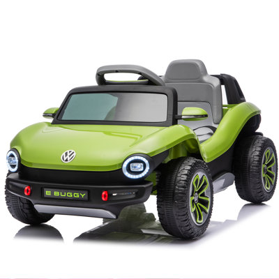 12V Licensed Volkswagen Beetle  Ride On Electric Car W/2.4G PC,Cute&Curvy Body,2WD,4-Wheel Suspension,Rear Cargo Storage,Bright Front Headlights,Bluetooth,USB,Music,Speeds 1.5-2.5MPH For  3-5