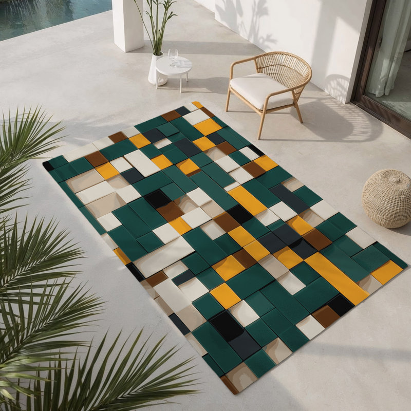 Tapis intérieur et extérieur Terra Constructs, Rectangle 1 pi 6 po x 2 pi 6 po