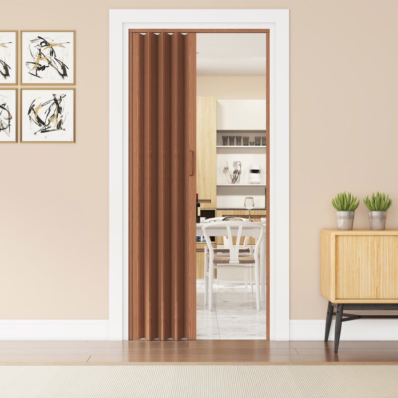 Portes accordéon robustes à double paroi pliables, Noyer, H 80 po x l 48 po x P 1,2 po