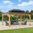 Sunjoy 12x16 ft. Wood Gazebo, Outdoor Patio Steel Hardtop Gazebo, Cedar Framed Wooden Gazebo with 2-tier Metal Roof, Suitable for Patios, Lawn and Backyard-97876653-97876652